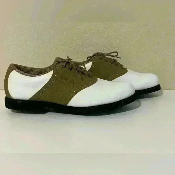 FootJoy Golf Shoes Womens 10M Cleats Green Joy Vintage Retro Golfing Classic - Picture 2 of 10